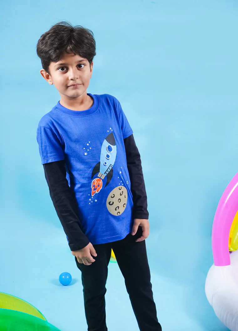 Kids Pajama Set Space Blue - Sunshine - Image 6