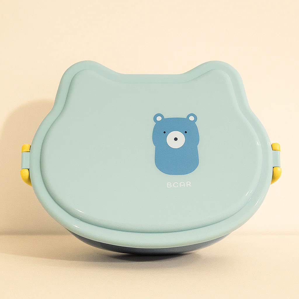 Kids Plastic Lunch Box Bear Blue - Sunshine