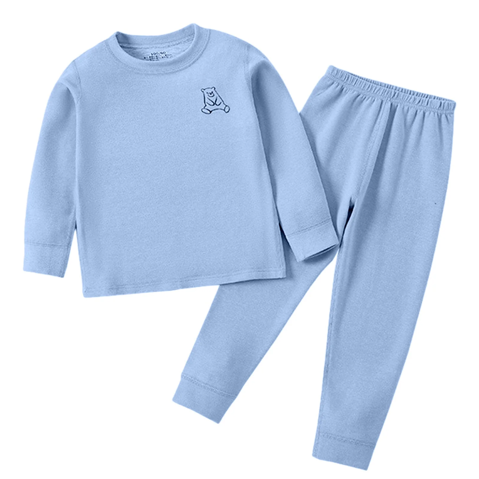 Kids Polyester Pajama Set Bear Blue - Sunshine - Image 3