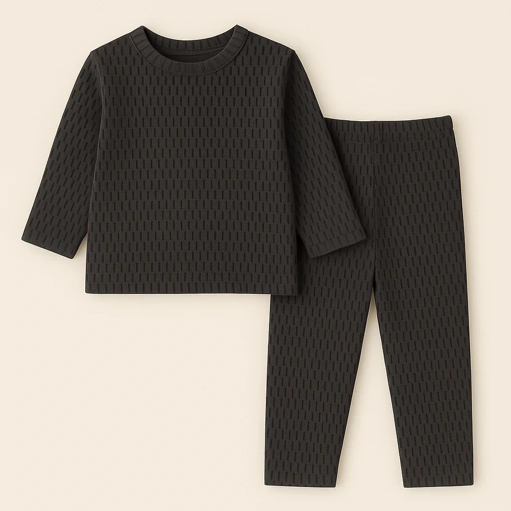 Kids Polyester Tracksuit Dash Print Dark Brown - Mini Charm