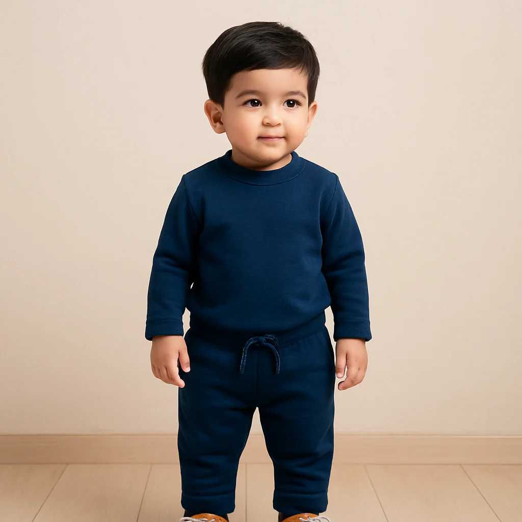 Kids Polyester Tracksuit Plain Sea Green - Mini Charm - Image 2