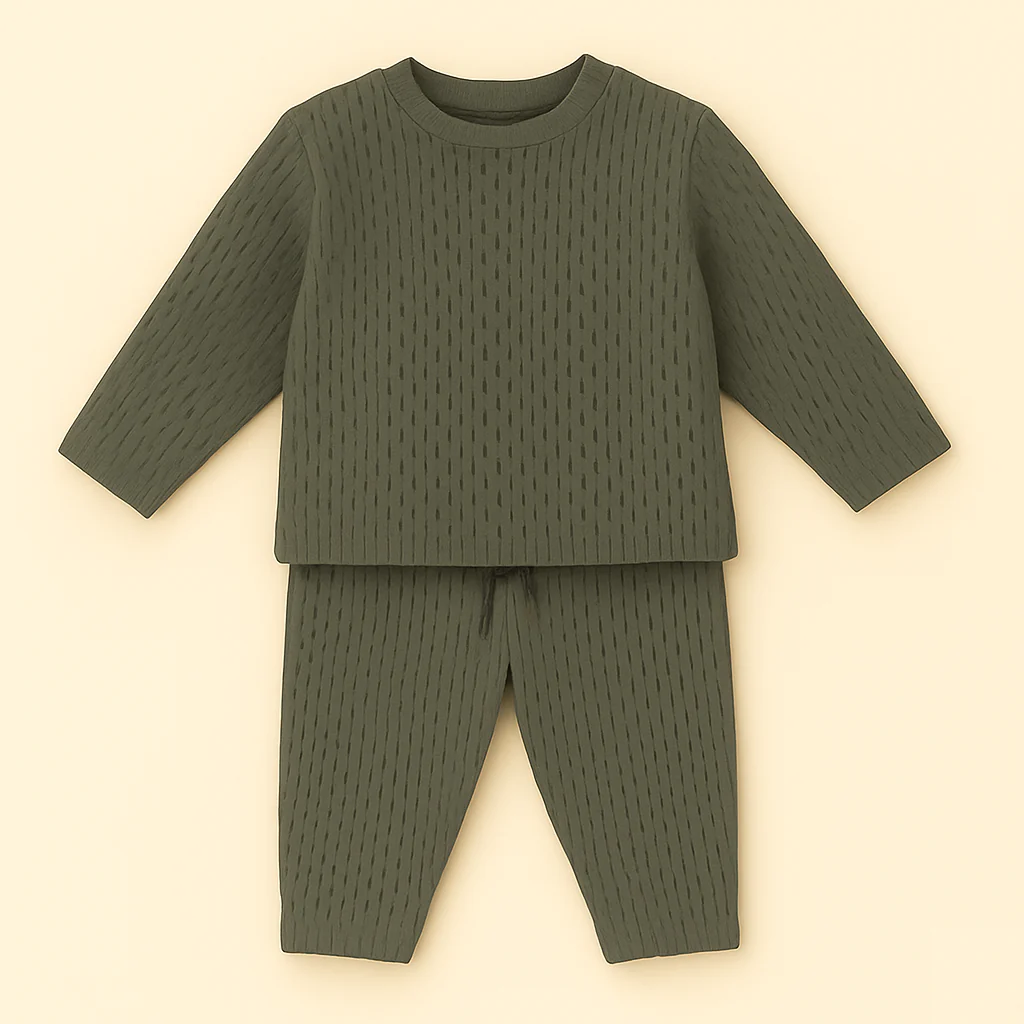 Kids Polyester Tracksuit Stripes Sea Green - Mini Charm