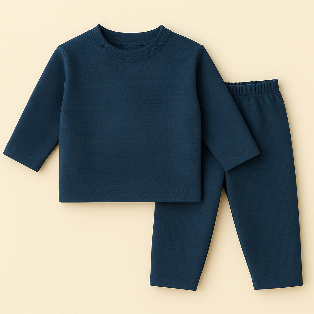 Kids Polyester Tracksuit Waffle Knit Sea Green - Mini Charm