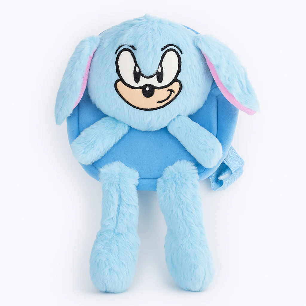Kids Pop Ear Character Plush Backpack Knuckles Blue - Sunshine - Image 2