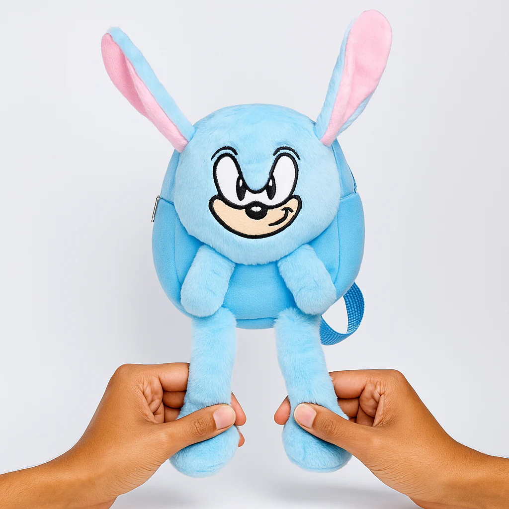 Kids Pop Ear Character Plush Backpack Knuckles Blue - Sunshine - Image 3