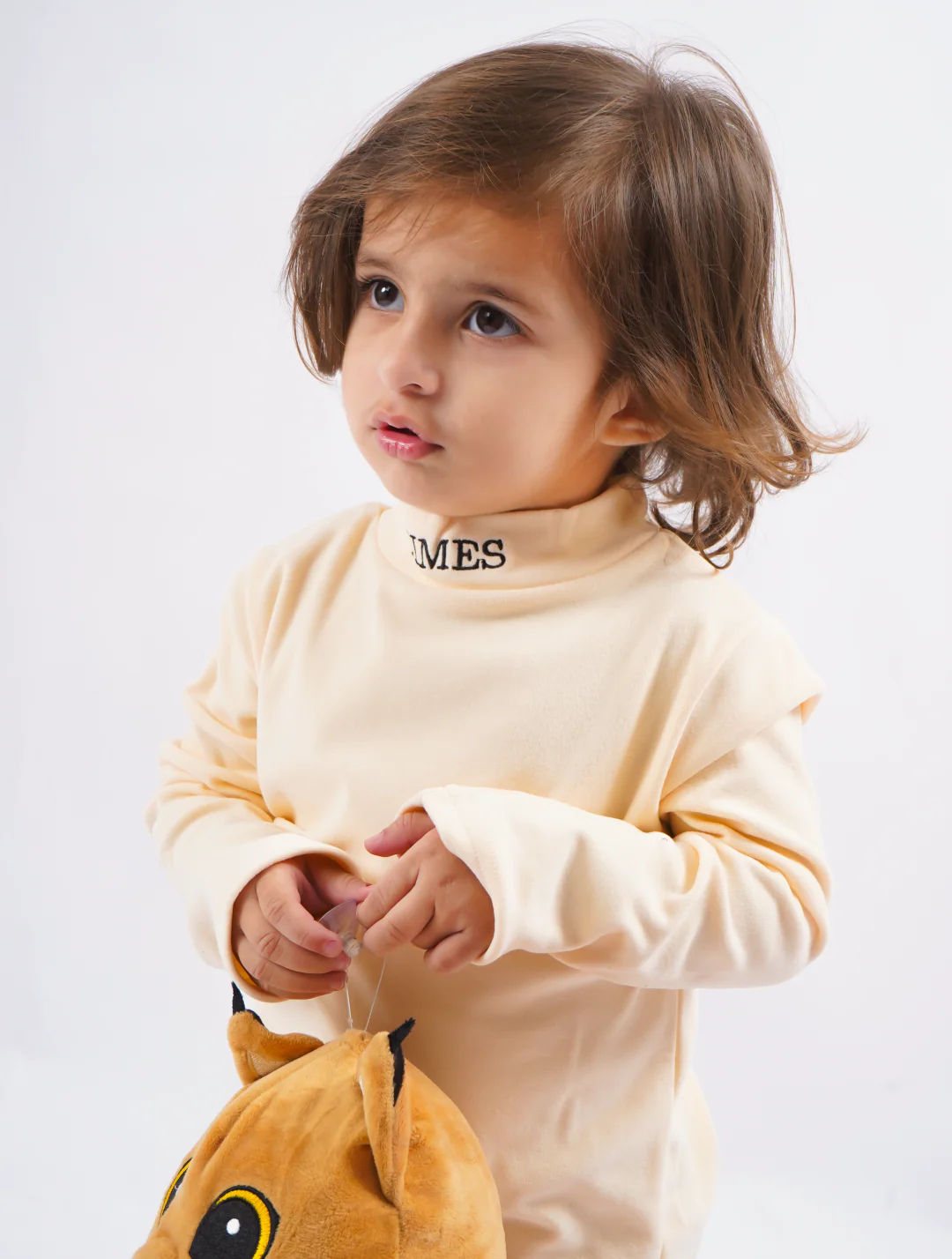 Kids Premium Mock Neck Beige - Sunshine - Image 9