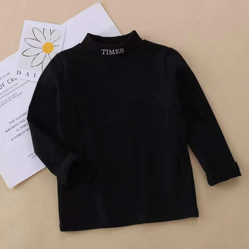 Kids Premium Mock Neck Black - Sunshine - Image 4