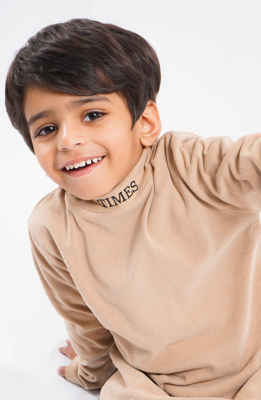 Kids Premium Mock Neck Brown - Sunshine - Image 5
