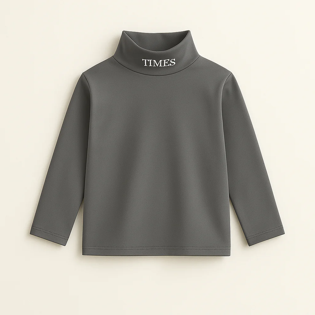 Kids Premium Mock Neck Grey - Sunshine