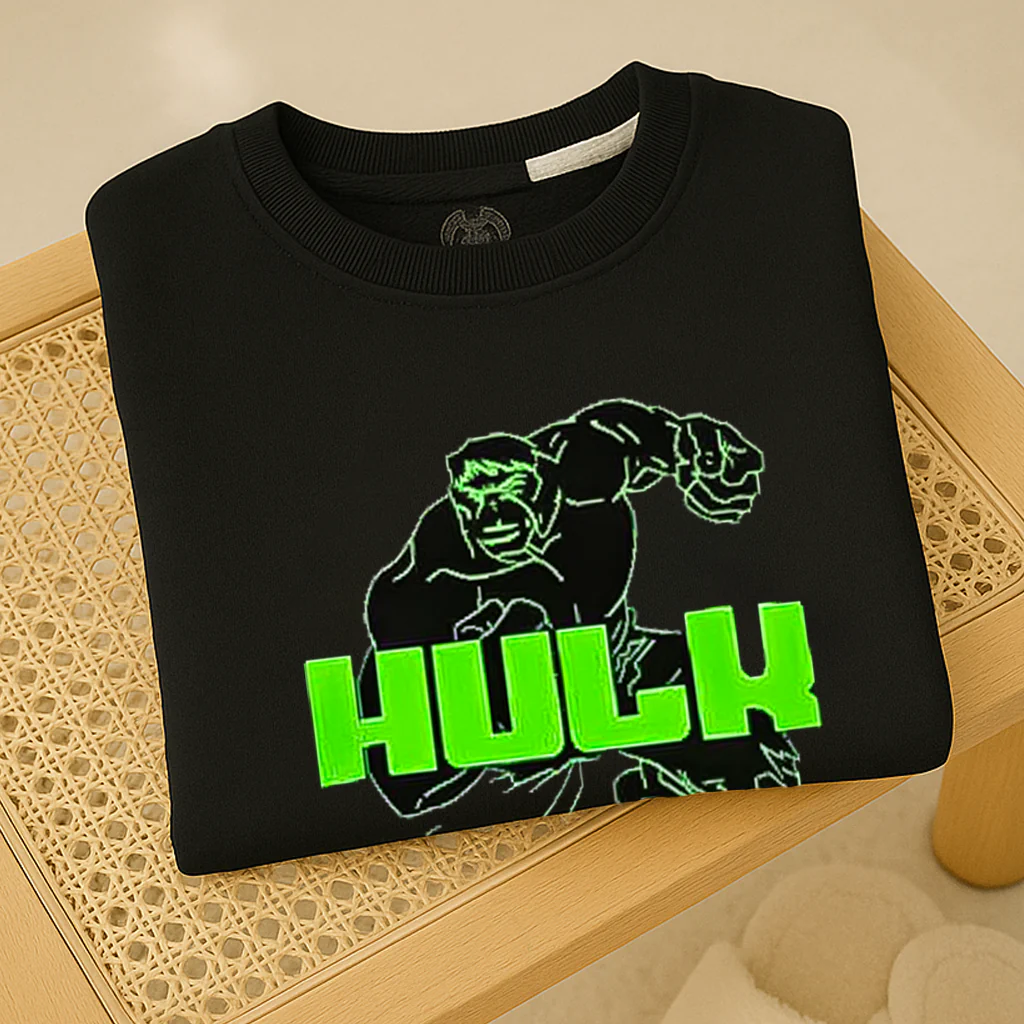 Kids Printed Sweatshirt Hulk Black - Mini Charm - Image 2