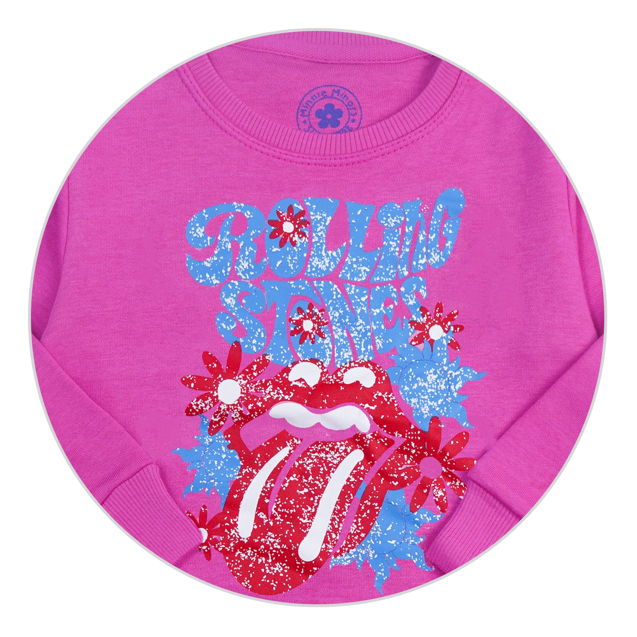 Kids Printed Sweatshirt Rolling Stones Pink - Mini Charm - Image 9