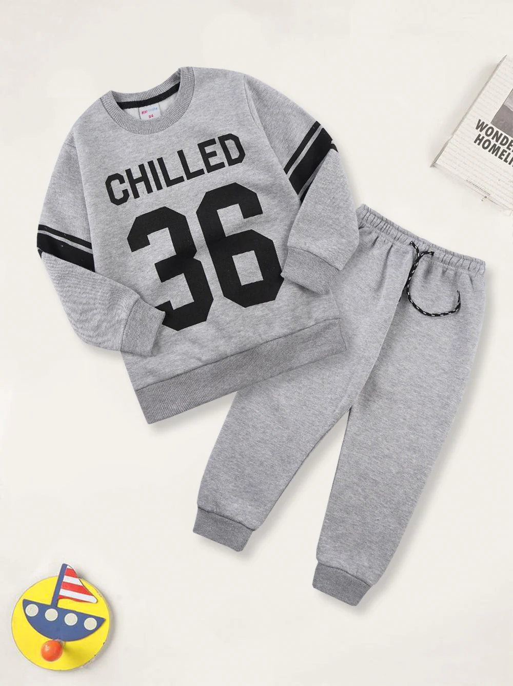 Kids Printed Tracksuit Chilled Grey - Mini Charm - Image 9