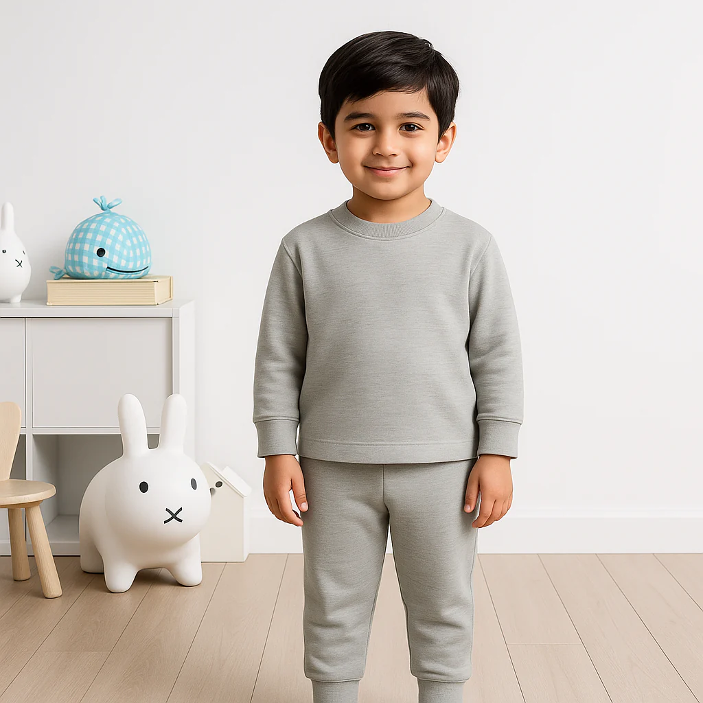 Kids Rib Innerwear Textured Dark Grey Sw - Sunshine - Image 2