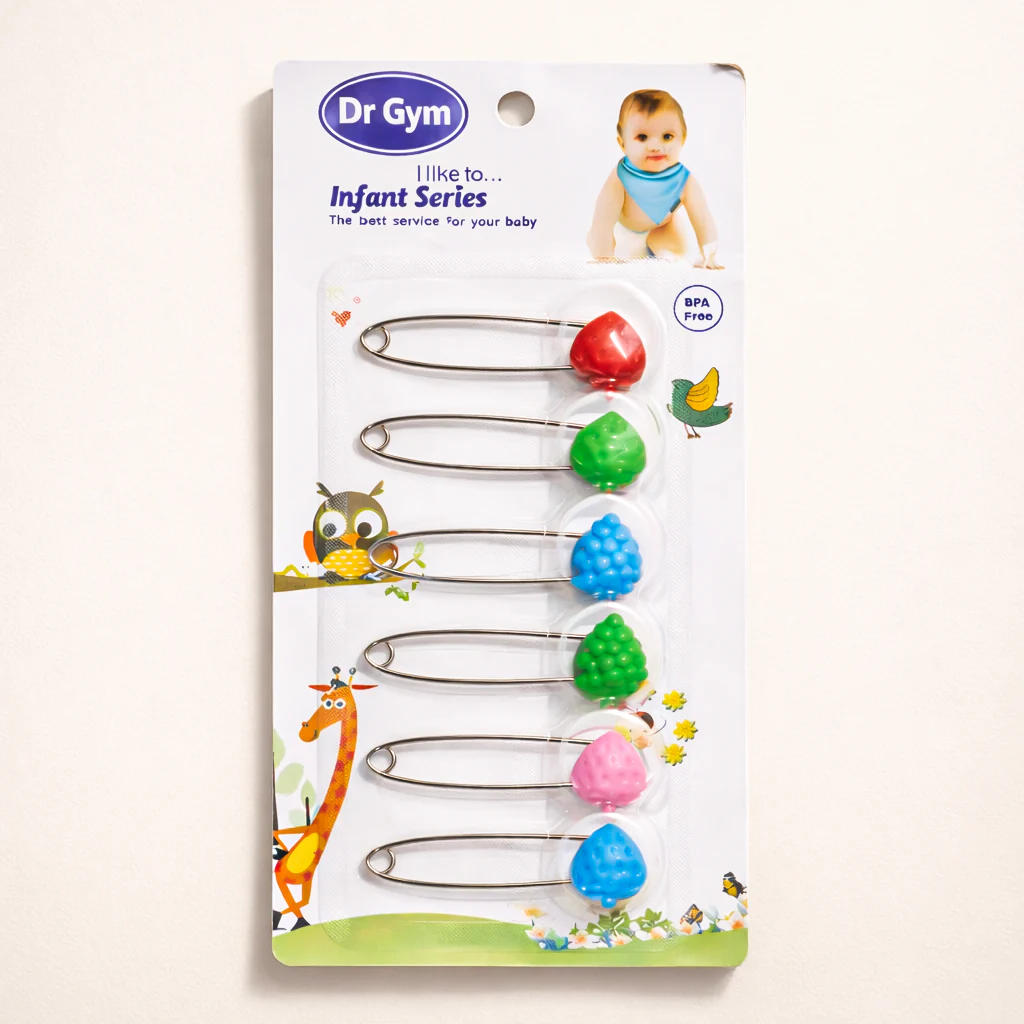 Kids Safety Pins 6Pcs Fruits Multicolor - Sunshine