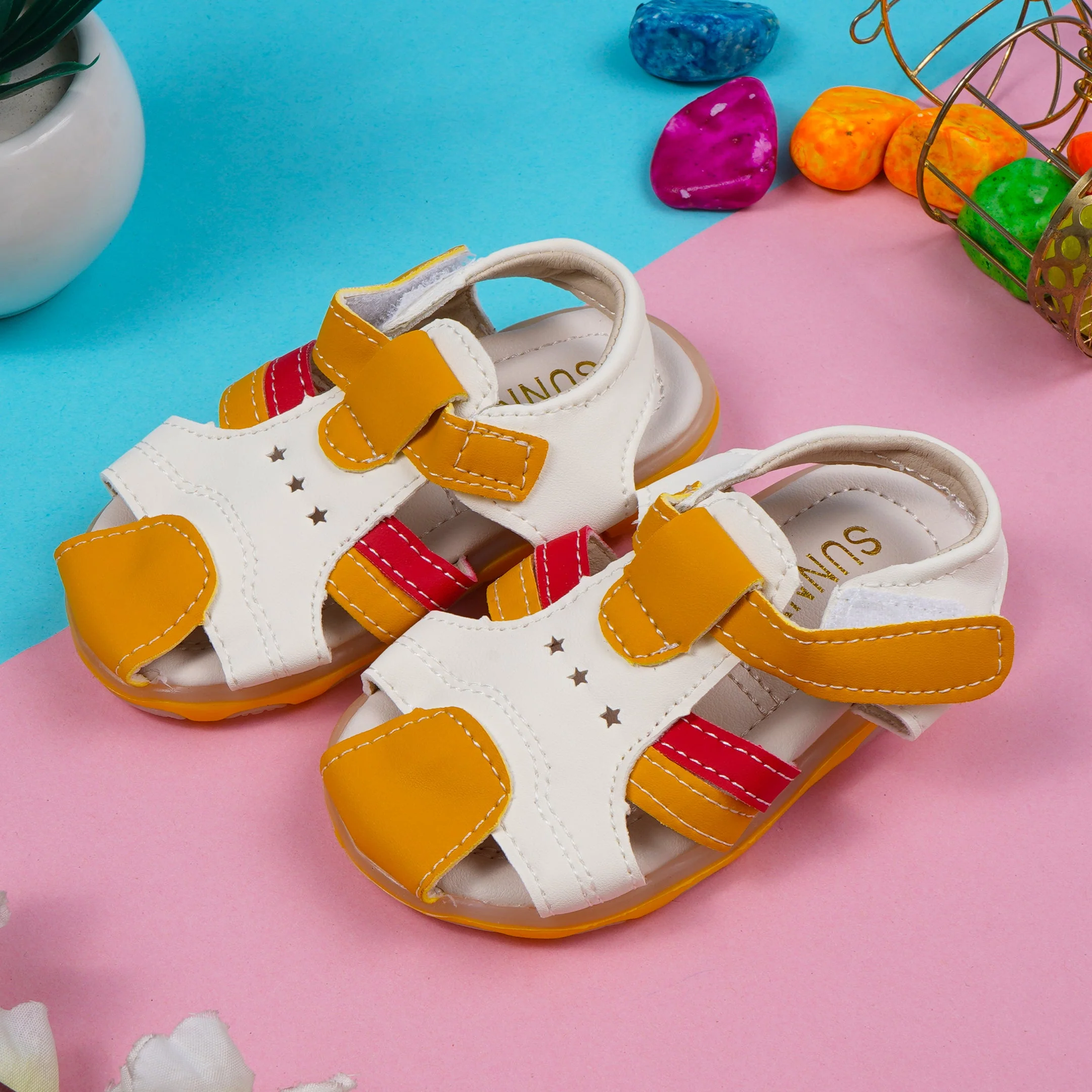 Kids Sandals With Sole Lights Yellow - Sunshine