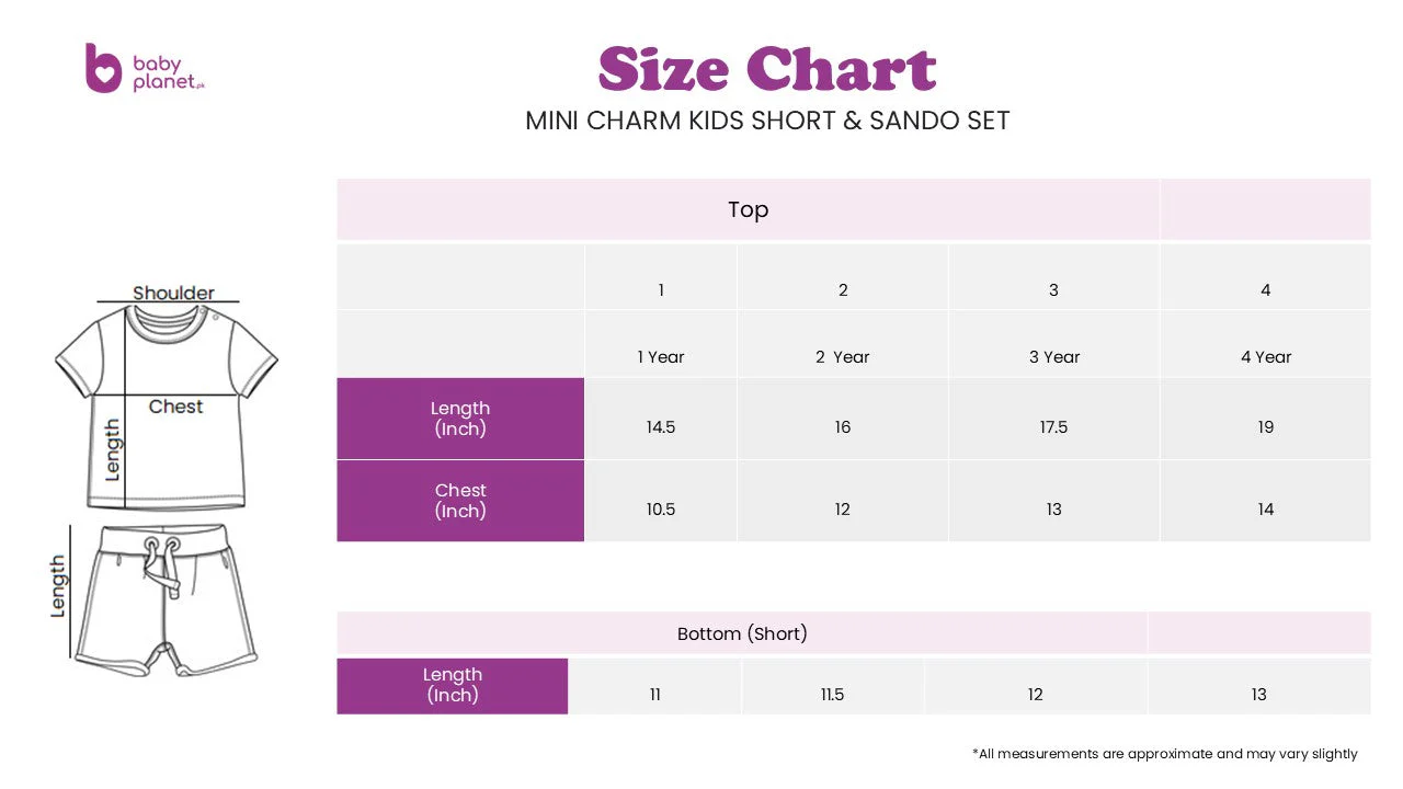 Kids Sandos & Short Set Panda Black WC - Mini Charm - Image 5