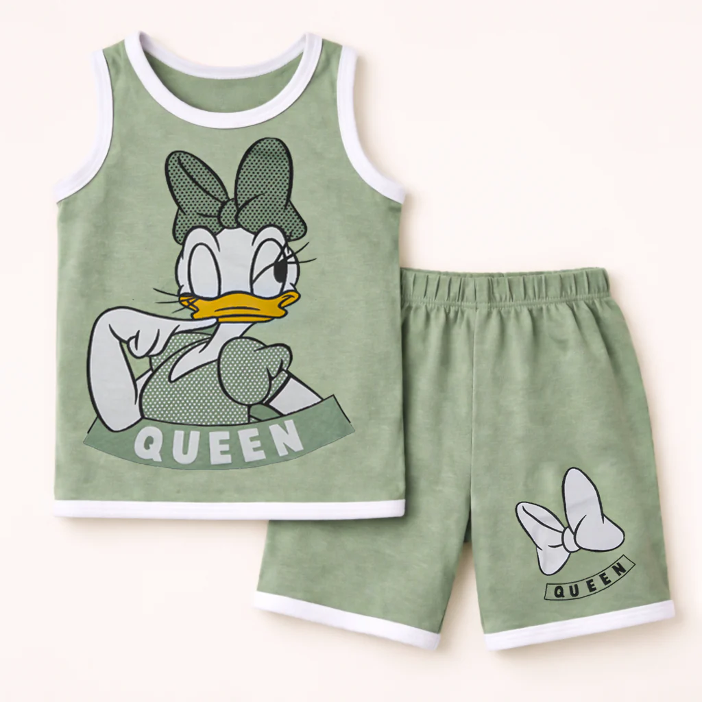 Kids Sandos & Short Set Queen Green - Sunshine