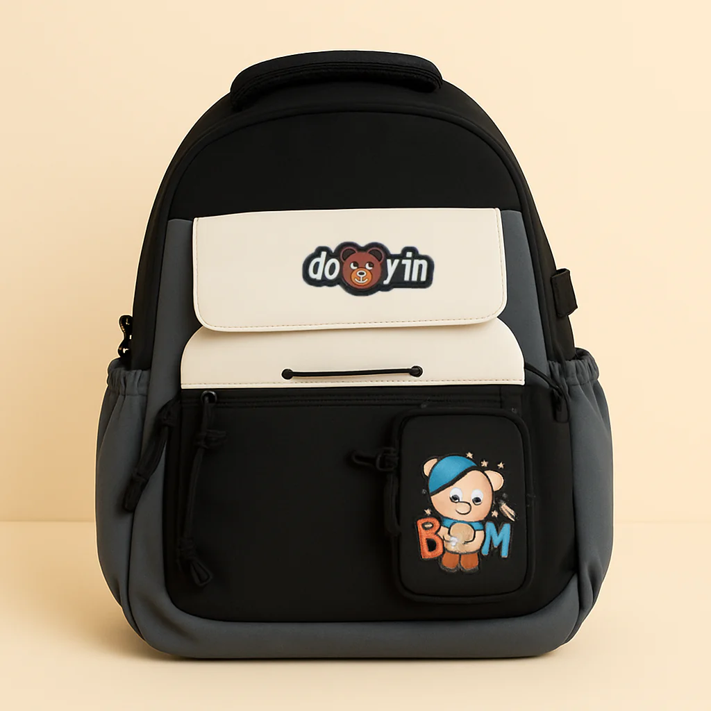 Kids School Backpack Bear Black - Sunshine