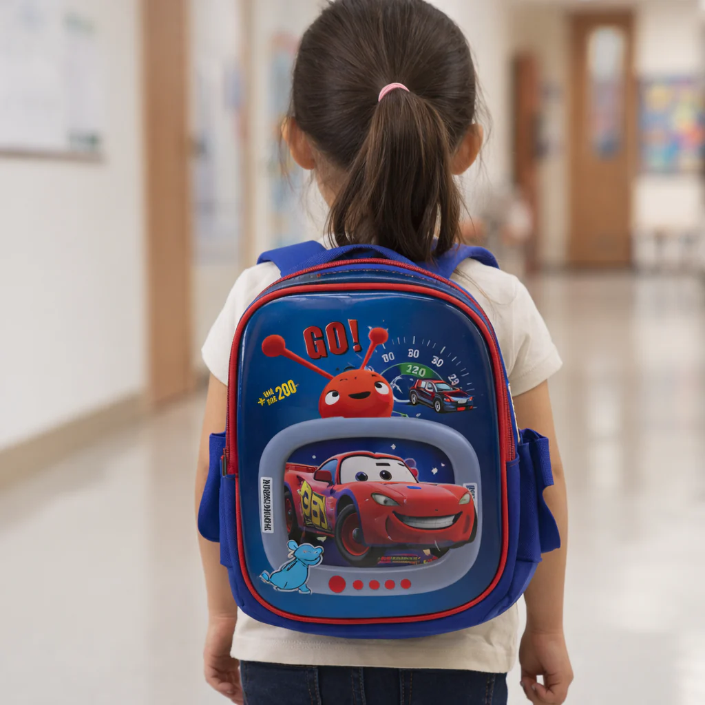 Kids School Bag Go Car Royal Blue - Topse