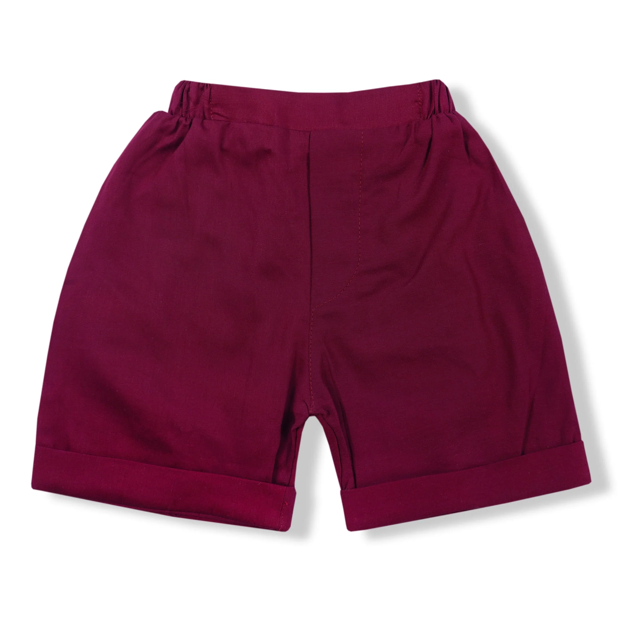Kids Shirt & Short Set Check Maroon - Sunshine - Image 4