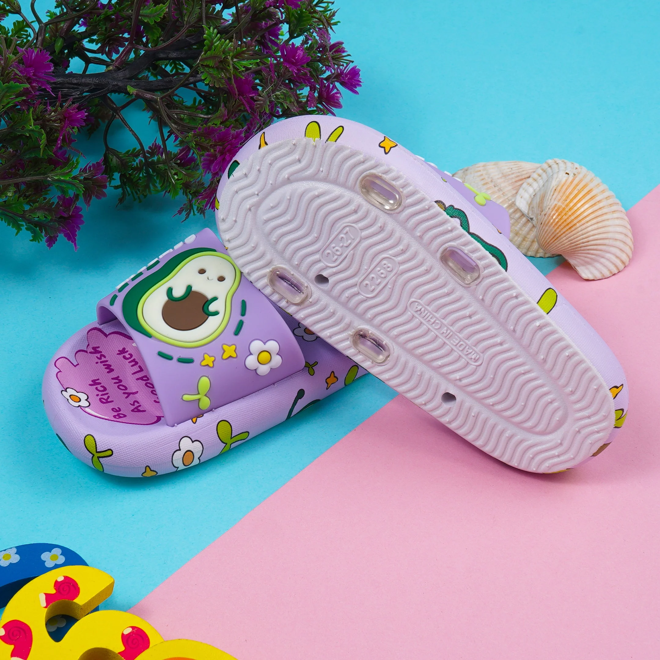 Kids Slippers Avocado Purple - Sunshine - Image 2