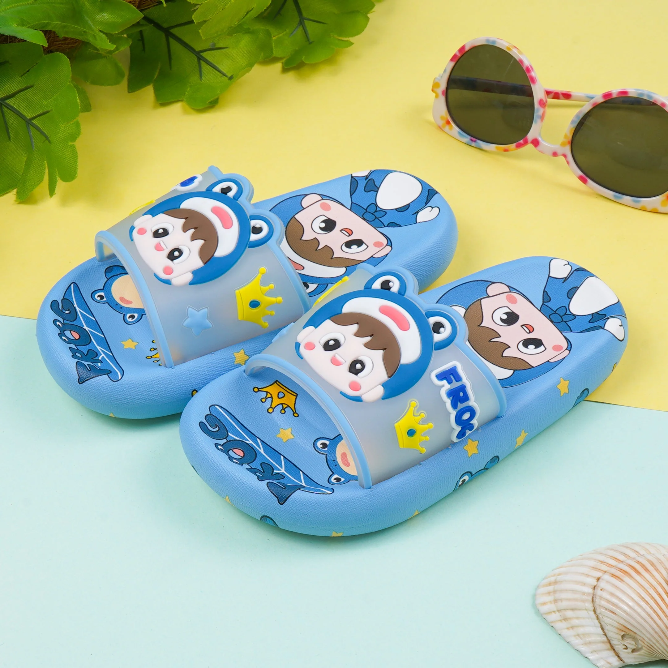 Kids Slippers Frog Blue - Sunshine