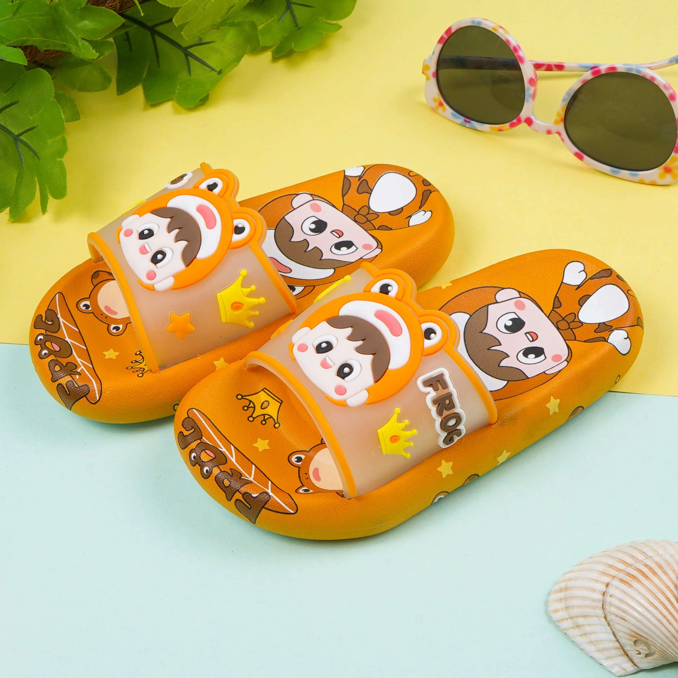 Kids Slippers Frog Mustard - Sunshine