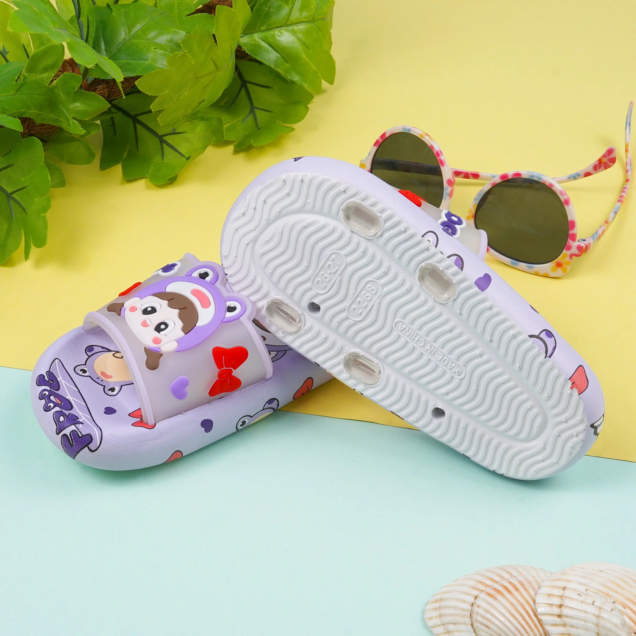 Kids Slippers Frog Purple - Sunshine - Image 2