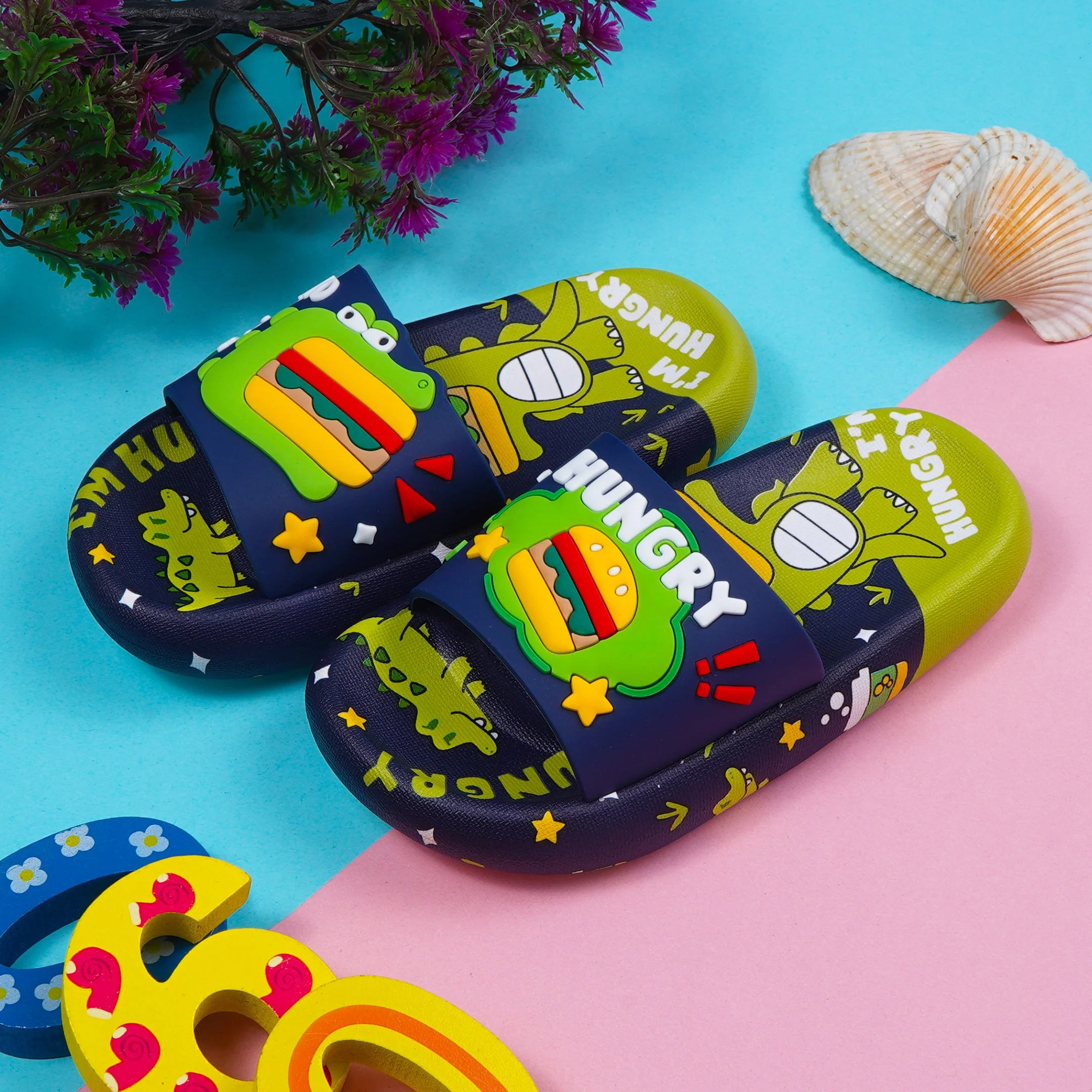 Kids Slippers Hungry Navy Blue - Sunshine