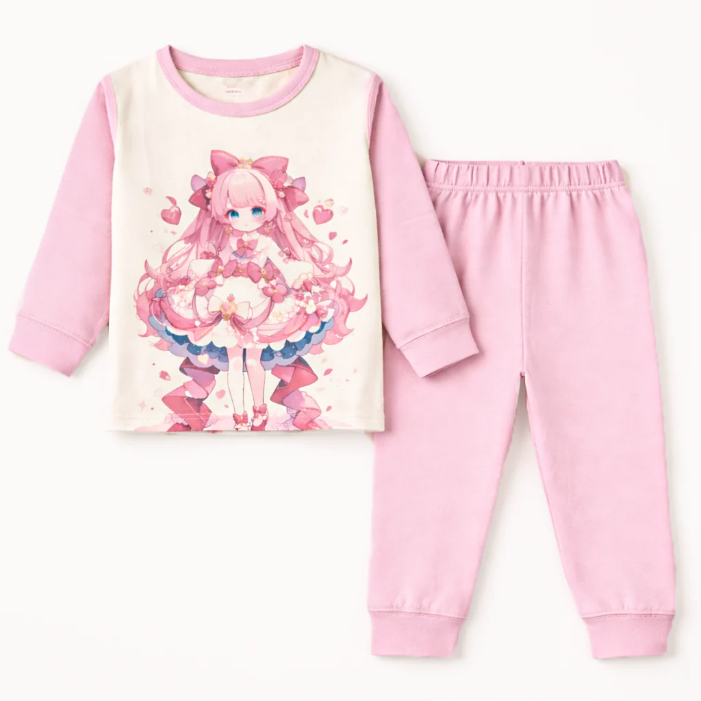 Kids Soft Cotton Pajama Set Princes Pink - Sunshine