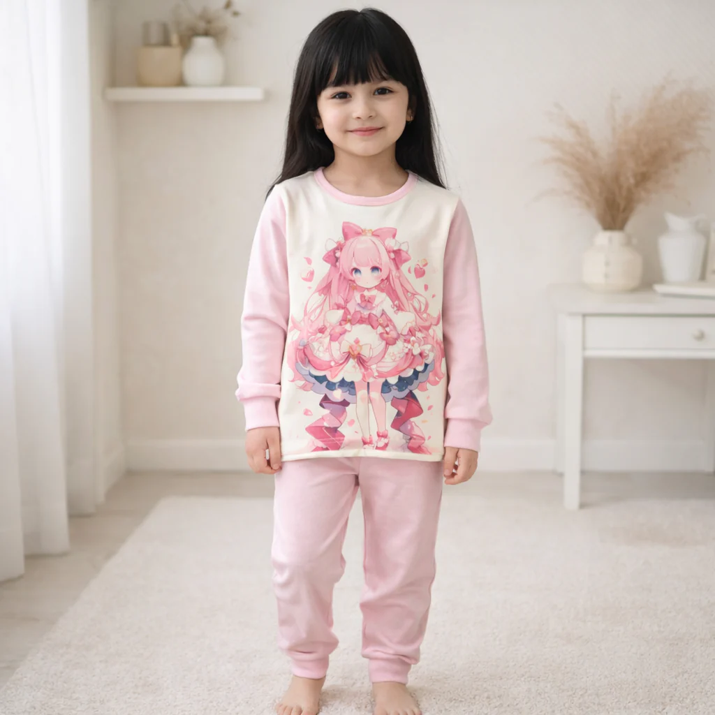 Kids Soft Cotton Pajama Set Princes Pink - Sunshine - Image 2