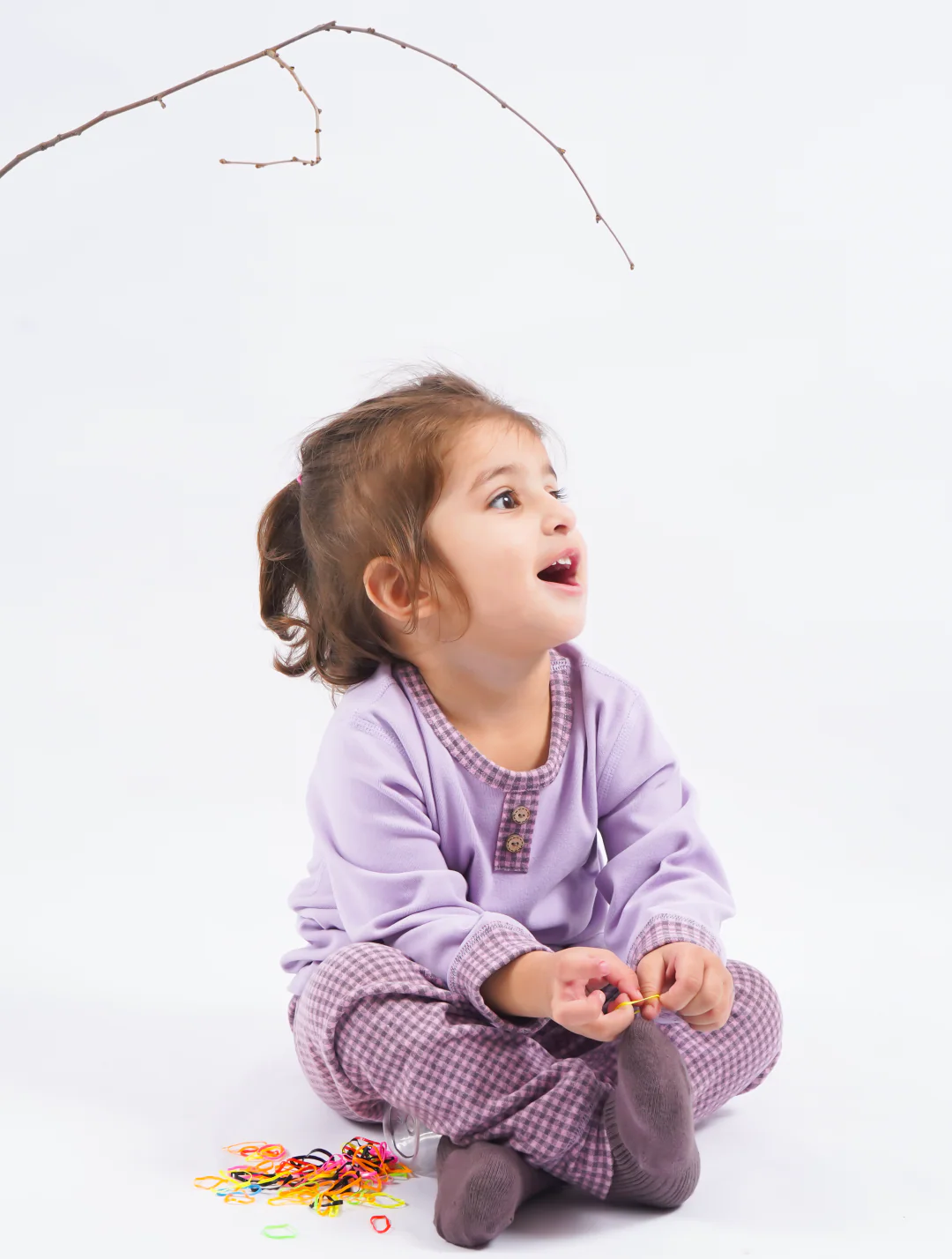 Kids Soft Full Sleeves Pajama Set Purple - Sunshine - Image 9