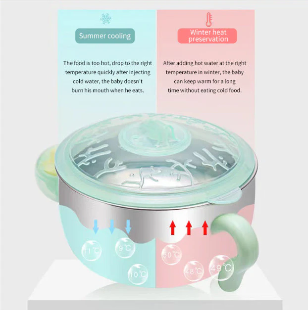 Kids Stainless Steel Insulated Dinner Bowl With Spoon Pink - Sunshine - Image 10