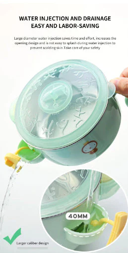 Kids Stainless Steel Insulated Dinner Bowl With Spoon Pink - Sunshine - Image 11