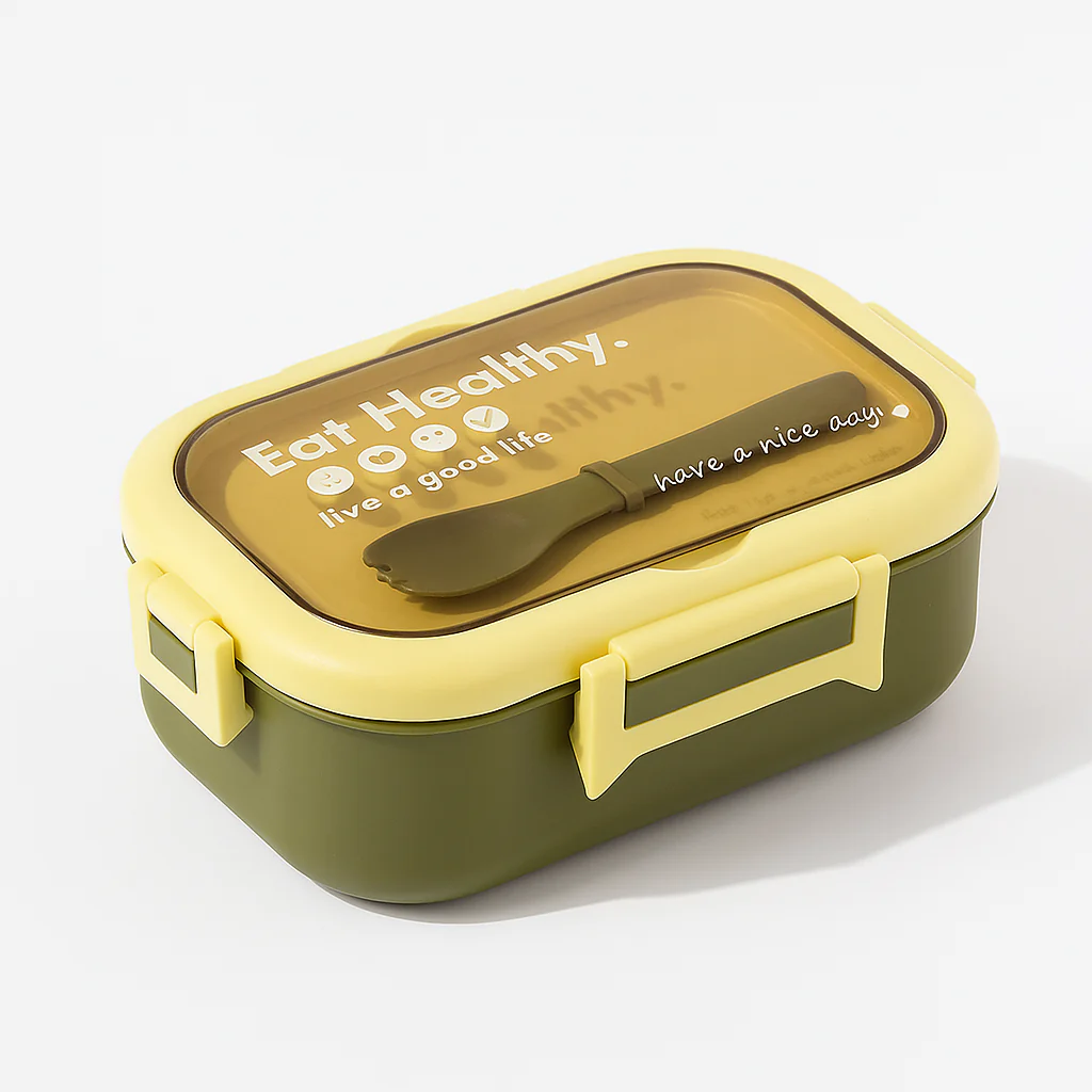 Kids Stainless Steel Insulated Lunch Box & Spoon Set Olive Green - Sunshine