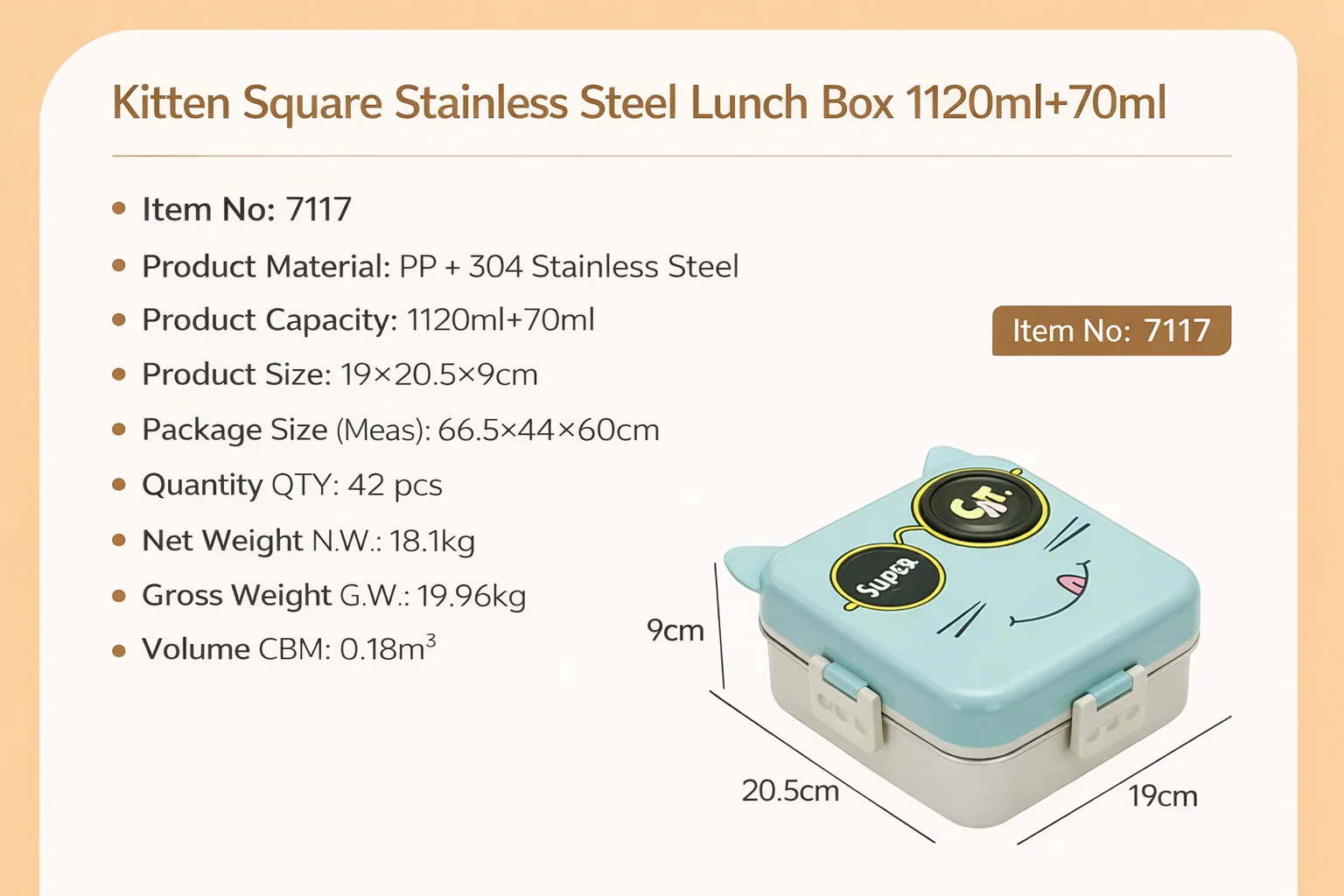 Kids Steel Lunch Box Kitty Sea Green - Topse - Image 9
