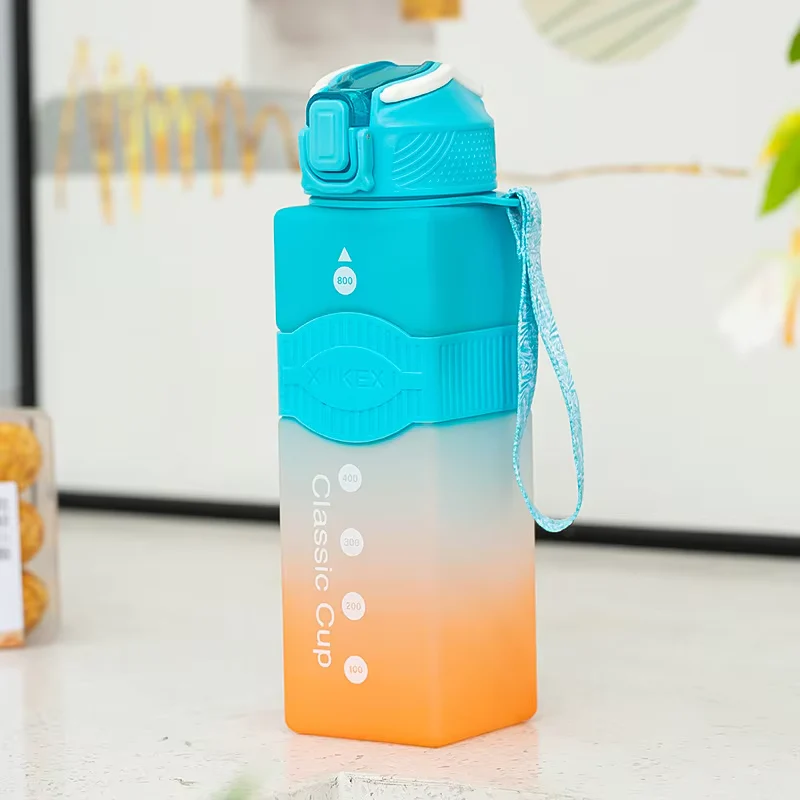 Kids Straw Water Bottle Blue (800Ml) - Sunshine