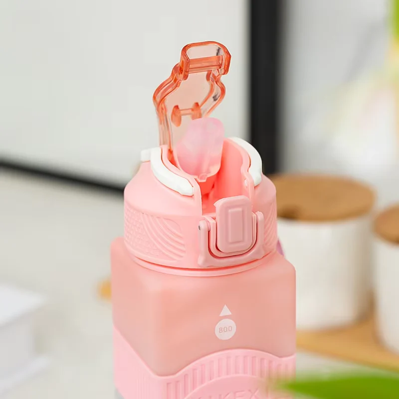 Kids Straw Water Bottle Blue (800Ml) - Sunshine - Image 3
