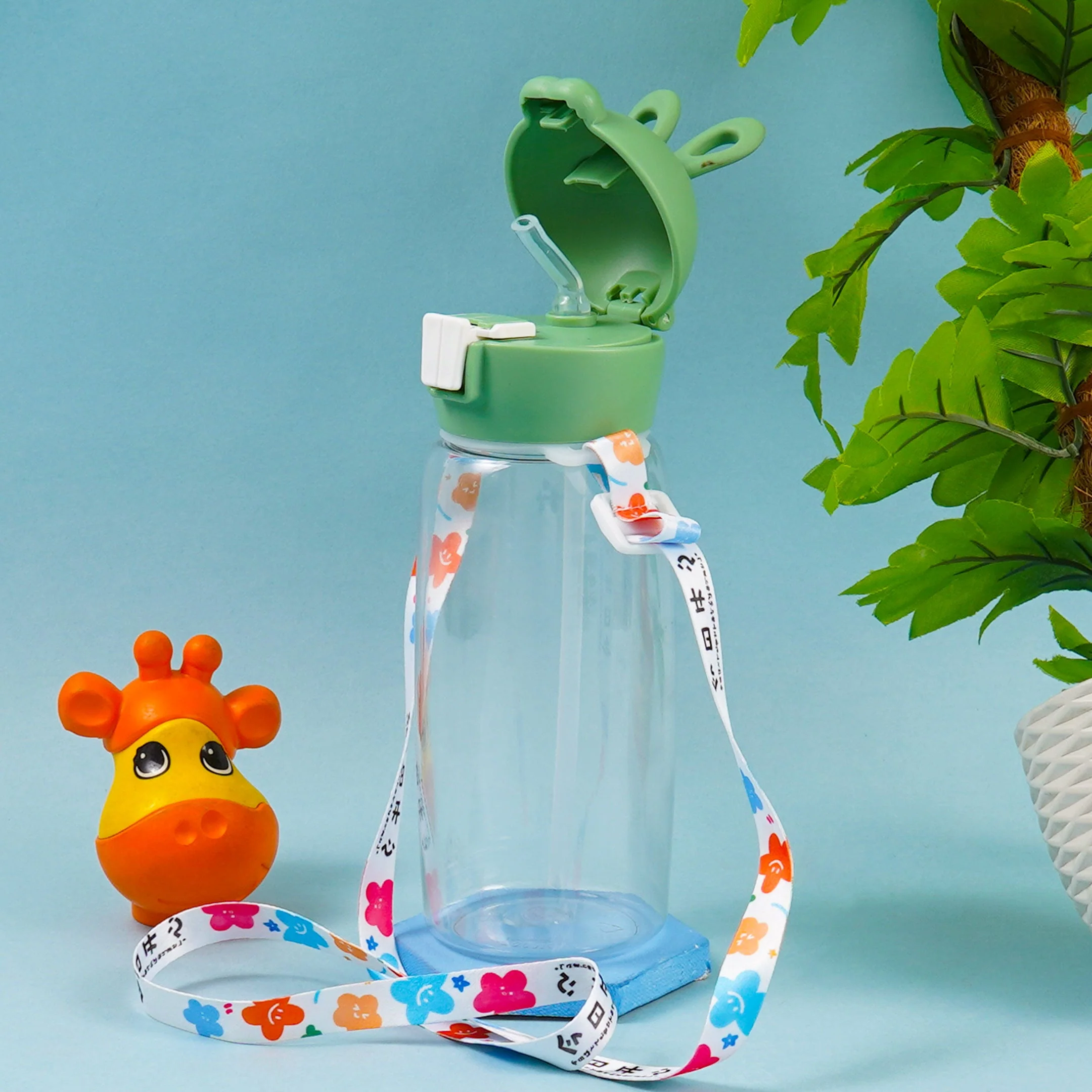 Kids Straw Water Bottle Bunny Green 700Ml - Sunshine - Image 2