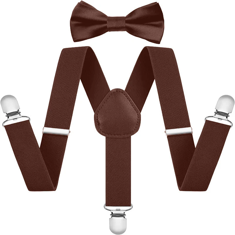 Kids Suspenders With Bow Brown - Sunshine - Image 3