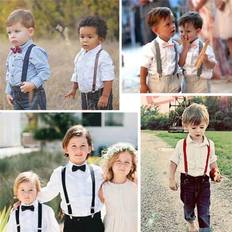 Kids Suspenders With Bow Brown - Sunshine - Image 4