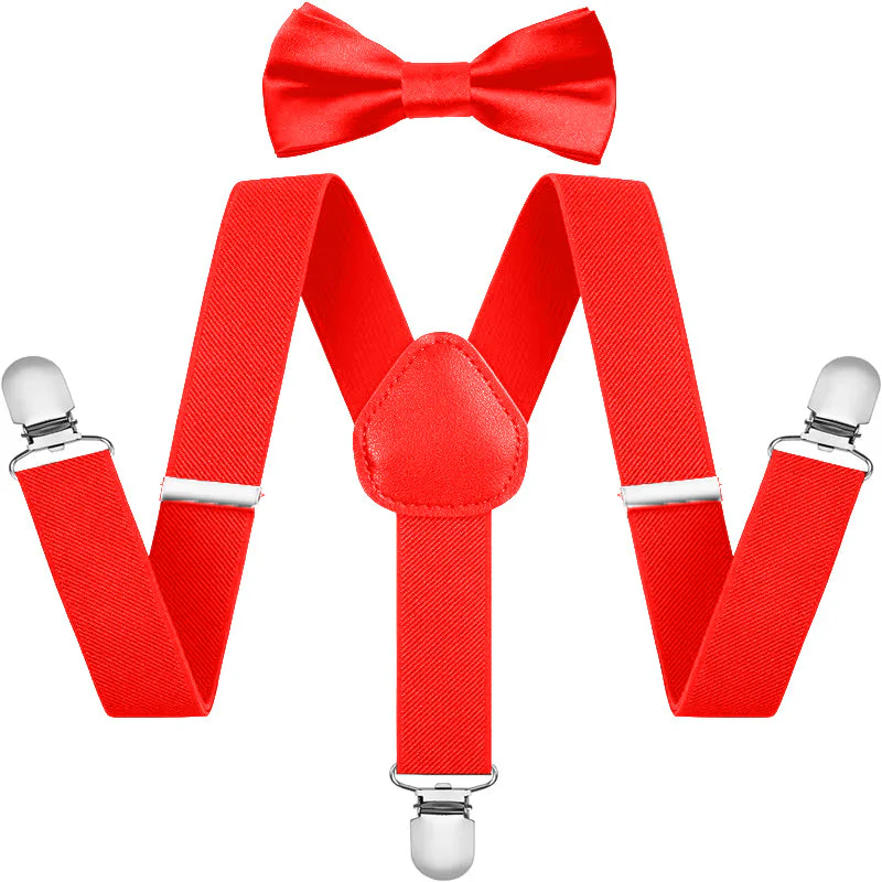 Kids Suspenders With Bow Red - Sunshine - Image 3