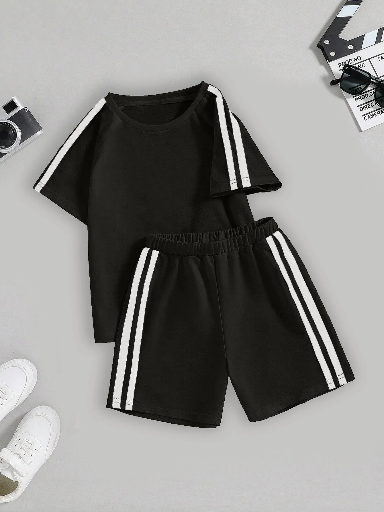 Kids T-Shirt & Short Set Black WC - Mini Charm - Image 4