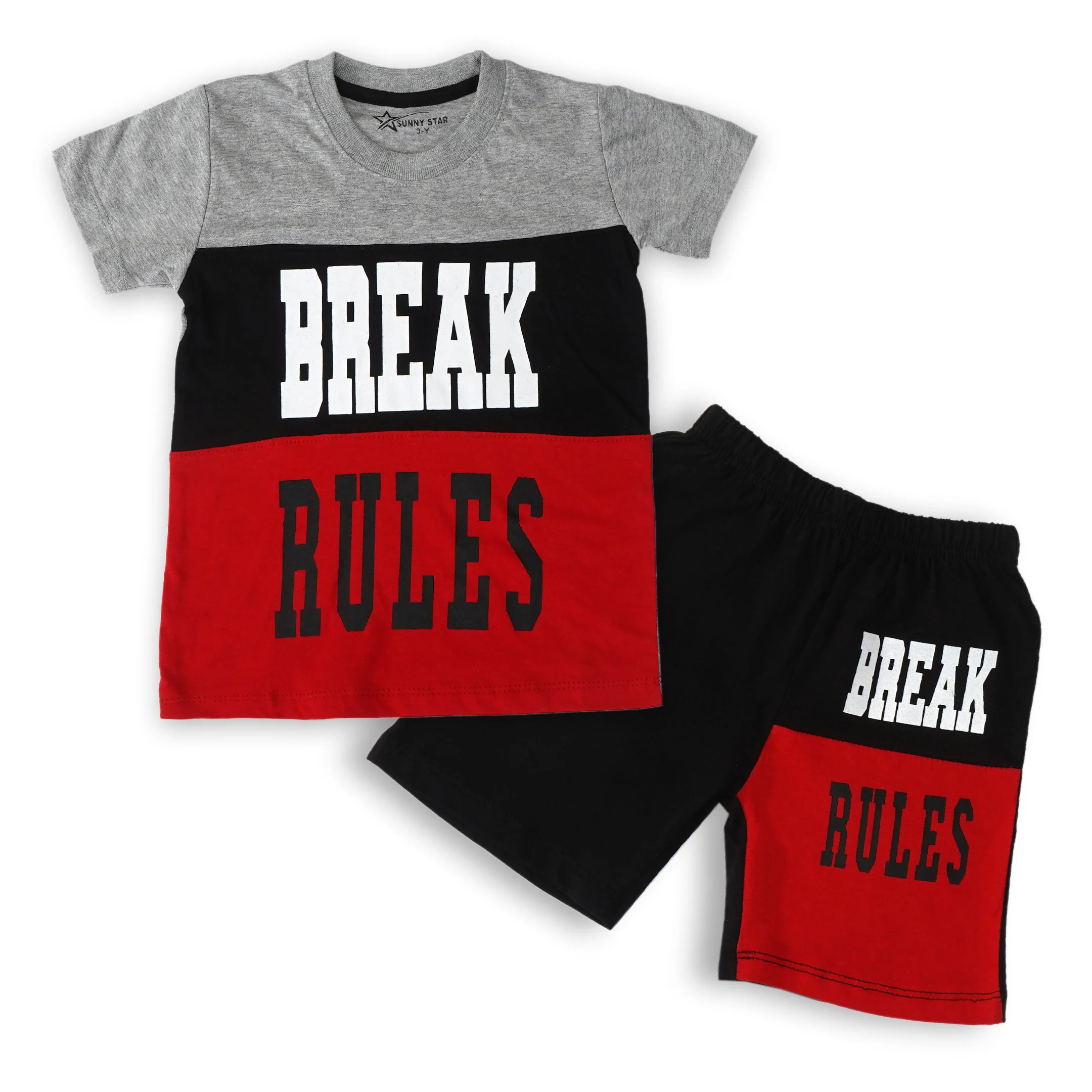 Kids T-Shirt & Short Set Break Rules - Sunshine - Image 5