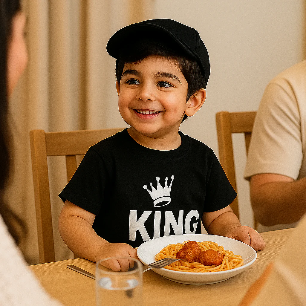 Kids T-Shirt & Short Set King Black - Mini Charm - Image 5