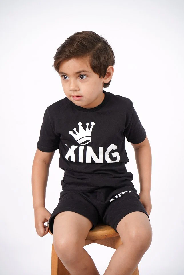 Kids T-Shirt & Short Set King Black - Mini Charm - Image 8