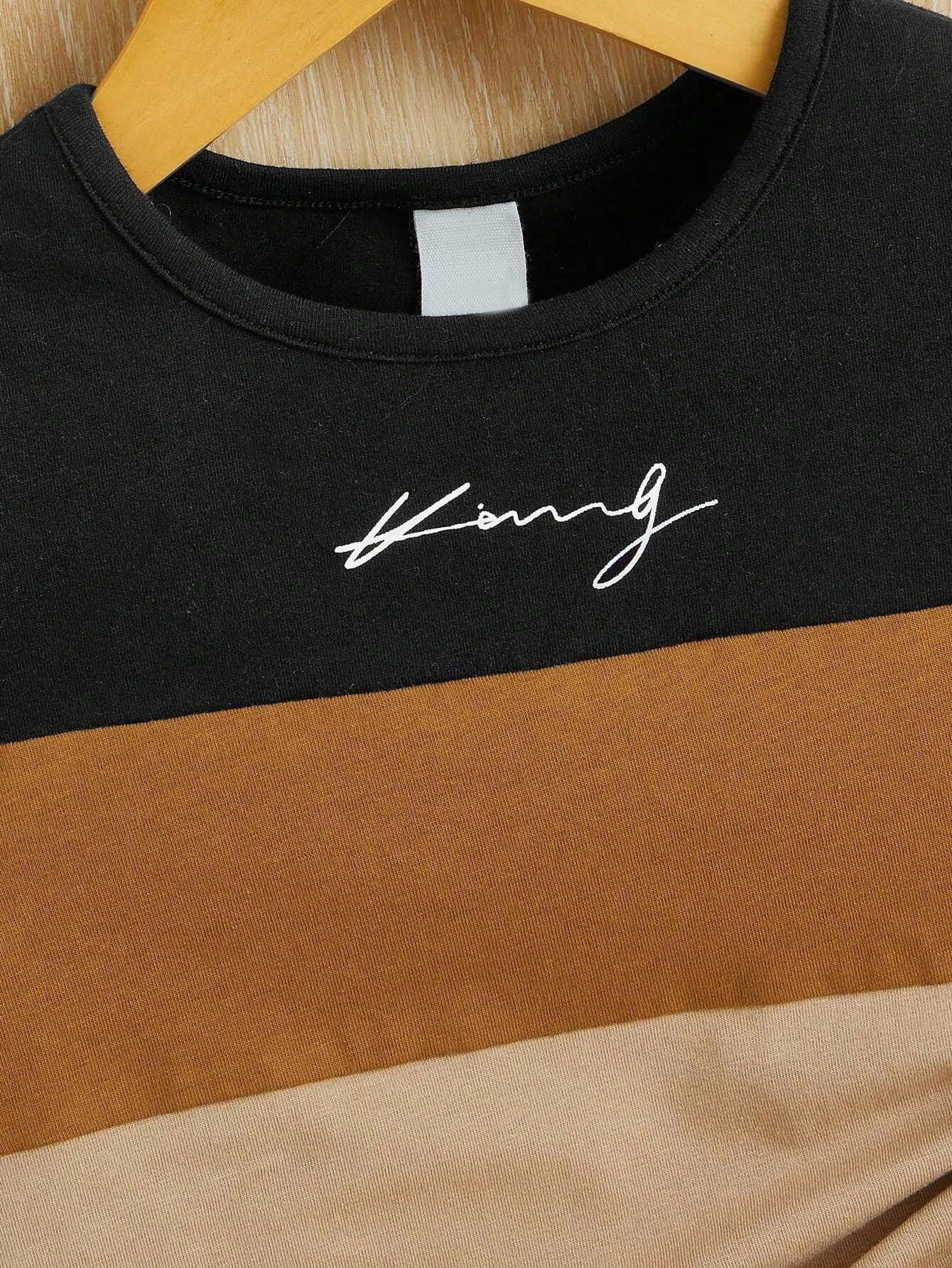 Kids T-Shirt & Short Set King Brown & Navy Blue - Sunshine - Image 7