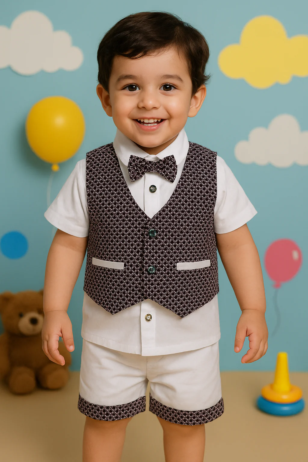 Kids T-Shirt & Short Set Maroon - Sunshine - Image 7
