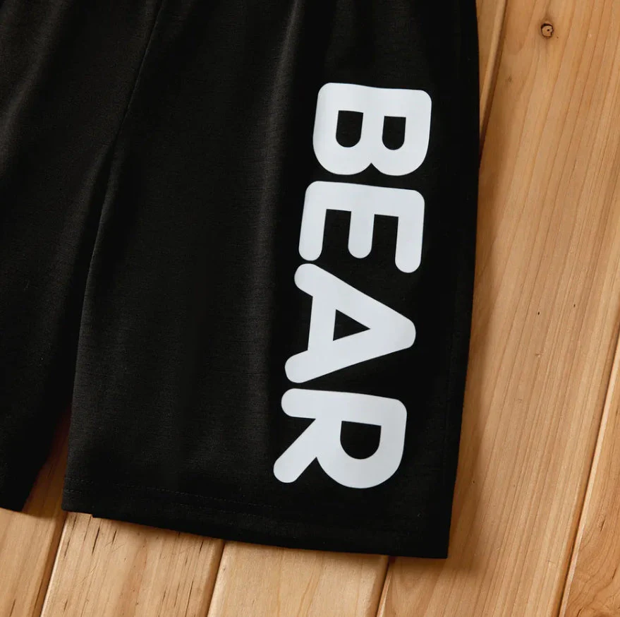 Kids T-Shirt & Short Set Printed Bear Mustard - Sunshine - Image 7