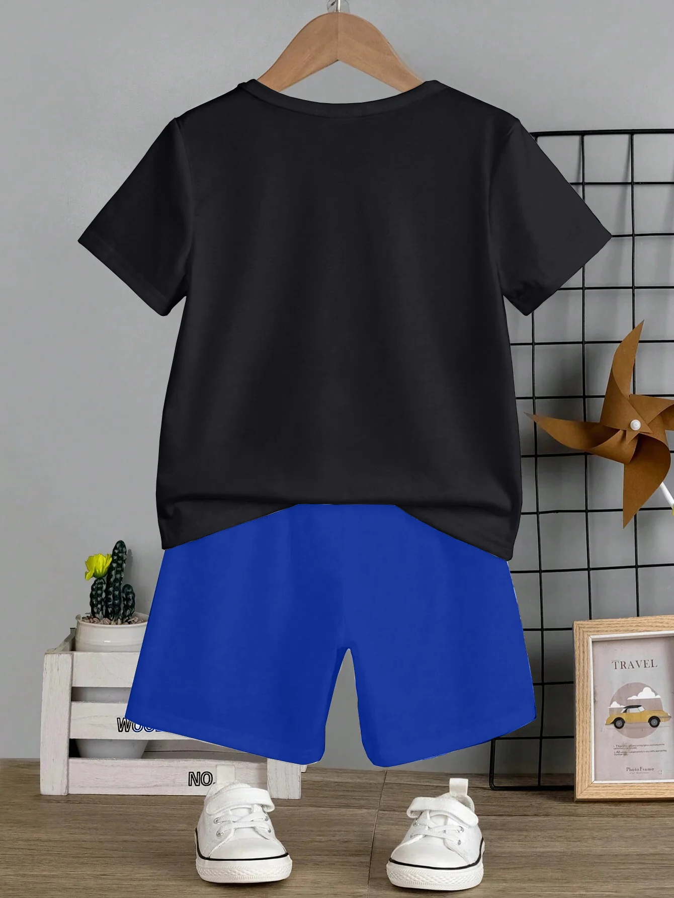Kids T-Shirt & Short Set Printed Cool Bear Black - Sunshine - Image 4